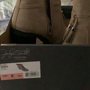 Taupe Jaclyn Smith ankle booties